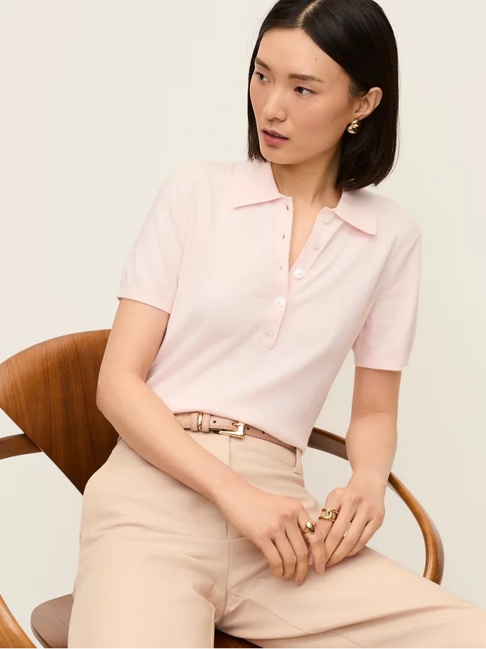 Ann Taylor Light Pink Polo Sweater